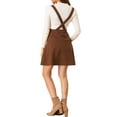 thumbnail image 3 of INSPIRE CHIC Women's Skirt Faux Pocket Buttons Decor Above Knee Suspender Skirt XS Caramel-1, 3 of 7