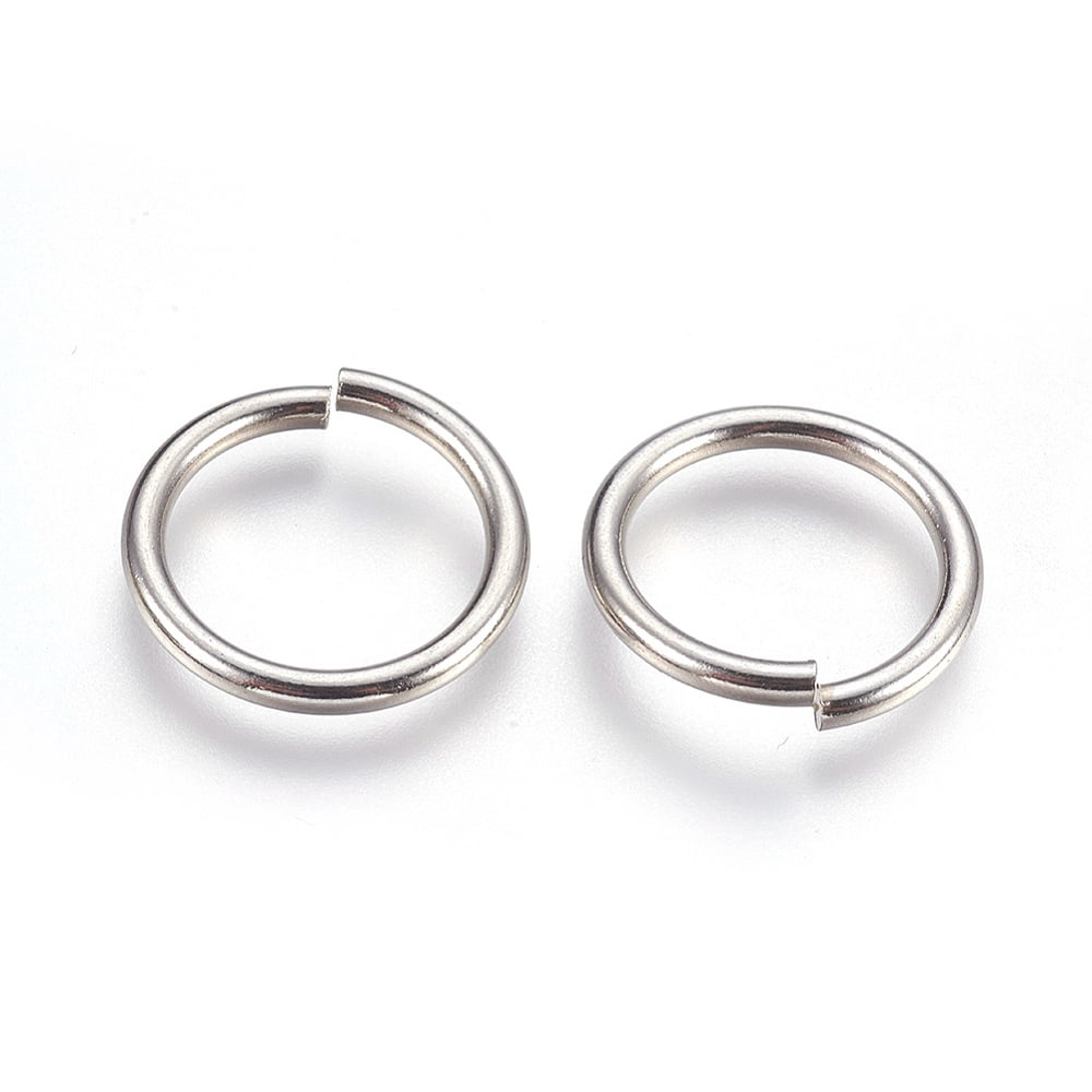 Resistant 304 Stainless Steel Saw Cut Open Jump Rings Stainless Steel Color 10 Gauge 22x2.5mm Inner Diameter: 17mm 100pcs/bag