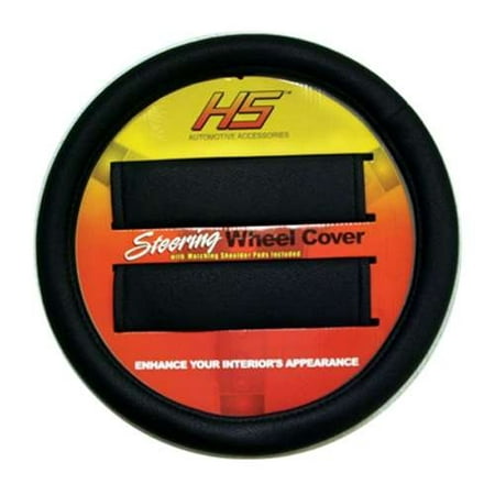 LEATHER LOOK STEERING COVER /PADS BLACK (Best Looking Steering Wheels)
