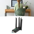 thumbnail image 1 of Wireless  Adapter, USB Wireless Adapter 4 Antenna Hotspot Sharing High Speed 1200Mbps  for Laptop Tablets, 1 of 7