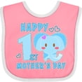 thumbnail image 3 of Inktastic Happy First Mothers Day with Elephant Boys or Girls Baby Bib, 3 of 4