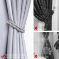 thumbnail image 3 of 4 Pack Strong Magnetic Curtain Tiebacks Boho Decoration Drape Tie Backs Natural Cotton Handmade Double Rope Curtain Holdbacks for Thin or Thick Home & Office Window Drapery (Light Grey), 3 of 5