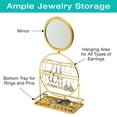 thumbnail image 4 of Excello Global Products Standing Jewelry Organizer with Mirror (Gold) - EGP-HD-0449-A, 4 of 4