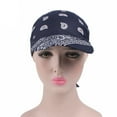 thumbnail image 3 of Boho Floral Tie Knot Baseball Cap Adjustable Ladies Bandana Sun Hat, 3 of 6