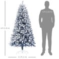 thumbnail image 3 of HOMCOM 6 ft Artificial Christmas Tree with Snow Flocked Branches, Hinge, 3 of 10