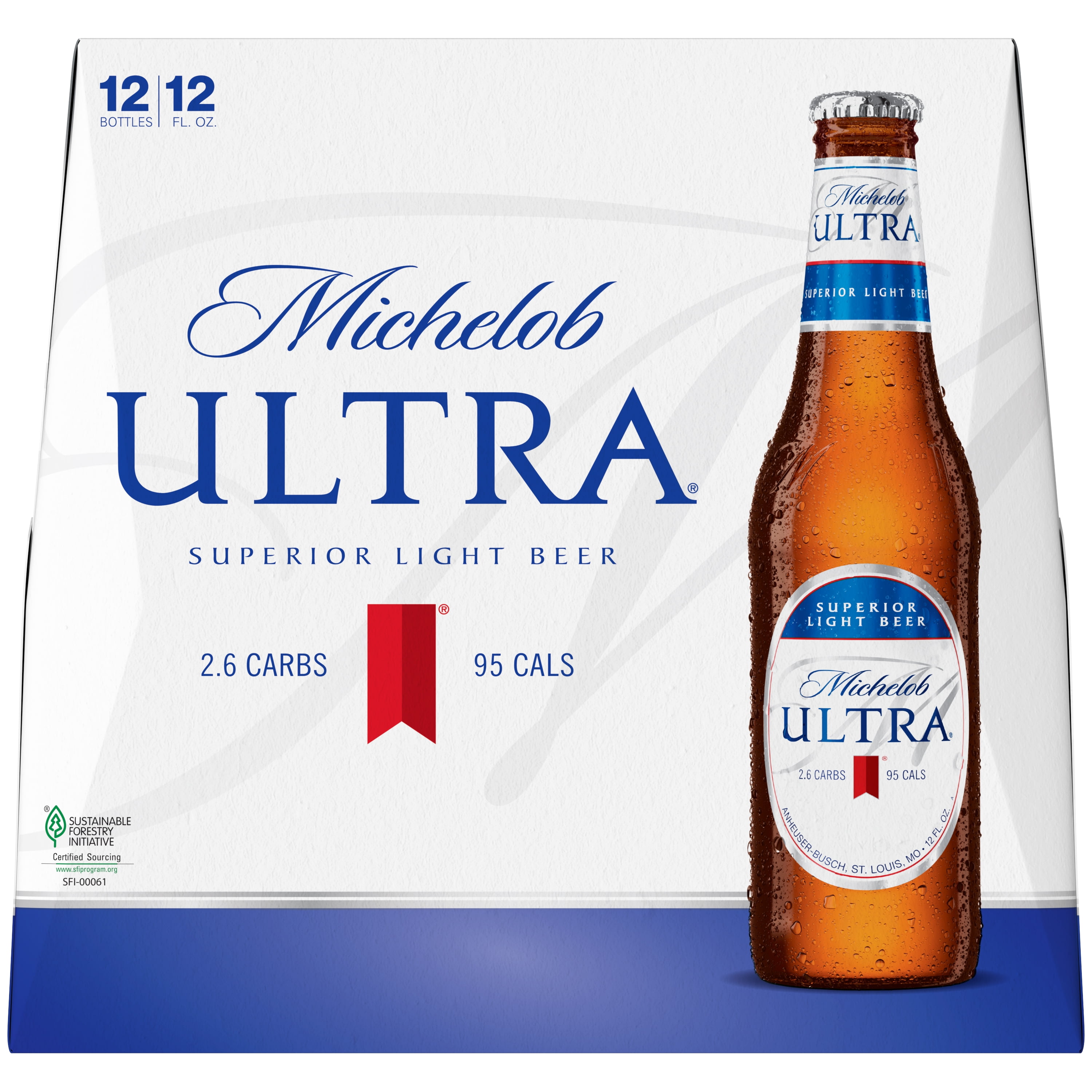 Michelob Ultra Light Beer 12 Pack Beer 12 Fl Oz Bottles