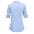 thumbnail image 4 of Zeagoo Womens 3/4 Sleeve Collared Button Down Shirt Summer Cotton Slim Fit Work Dress Shirts Office Formal Blouse, 4 of 6