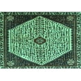thumbnail image 1 of Ahgly Company Machine Washable Indoor Rectangle Persian Turquoise Blue Traditional Area Rugs, 8' x 12', 1 of 4