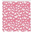 thumbnail image 3 of Birds Shower Curtain, Poultry Concept Abstract White Silhouettes of Fluffy Chickens and Tiny Sparrow Birds, Fabric Bathroom Set with Hooks, 69W X 84L Inches Extra Long, Multicolor, by Ambesonne, 3 of 3