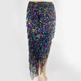 thumbnail image 1 of Vestido de práctica de danza del vientre con cadena en la cintura y toalla para la cadera, vestido con borlas de lentejuelas, 1 of 1