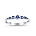 thumbnail image 2 of Half Eternity Petite Band Ring Blue Sapphire CZ 925 Sterling Silver Size 12, 2 of 6