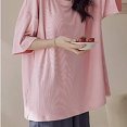 thumbnail image 4 of Busydd Pajamas for Women Set Short Sleevel Round Neck Top Built in Bra and Shorts Two Piece Sets for Women Summer Casual Plain Loungewear Set Comfy Breathable Cotton Sleepwear, 4 of 5