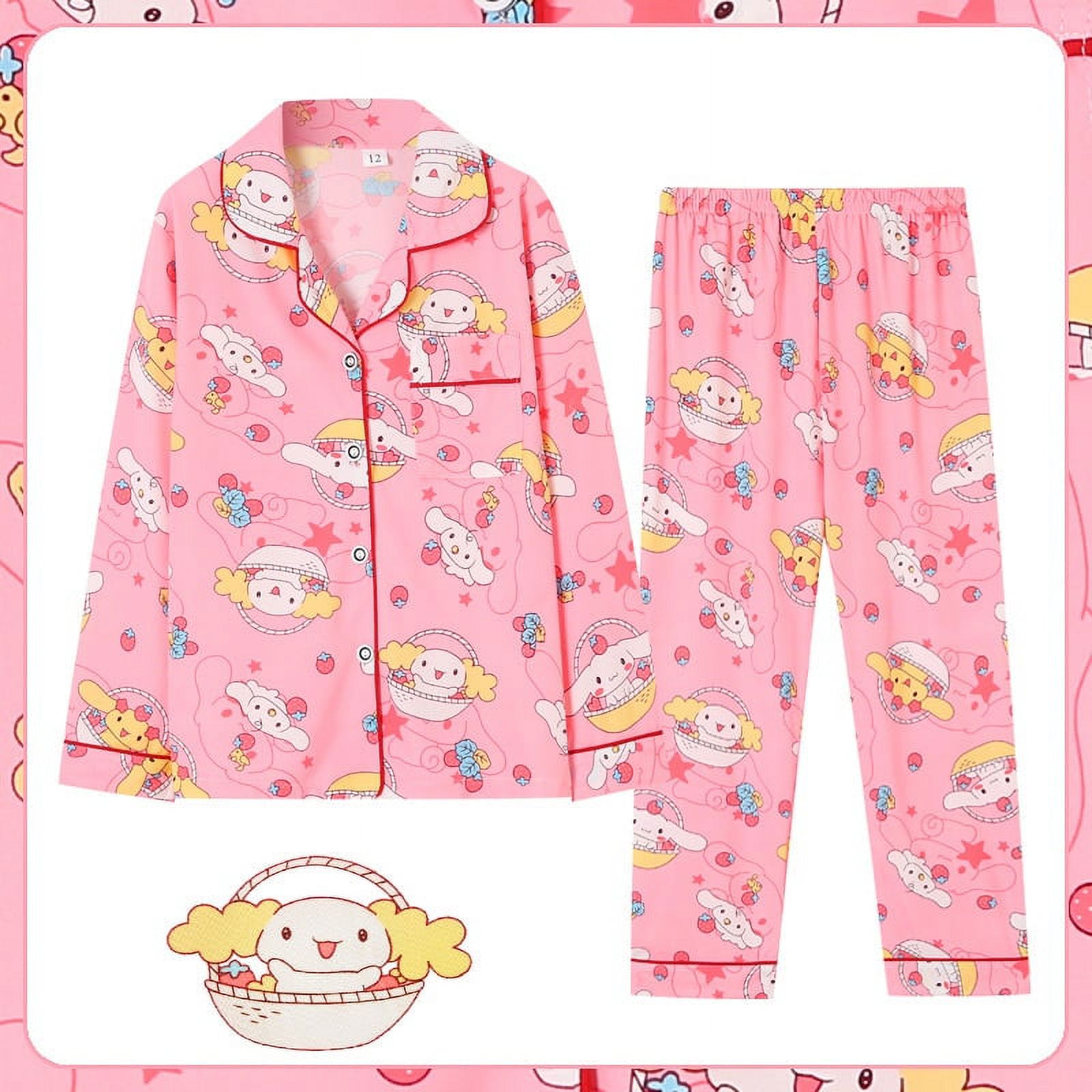 Sanrio Hello Kitty Kuromi Children Pajamas Girls Autumn Long Sleeved ...