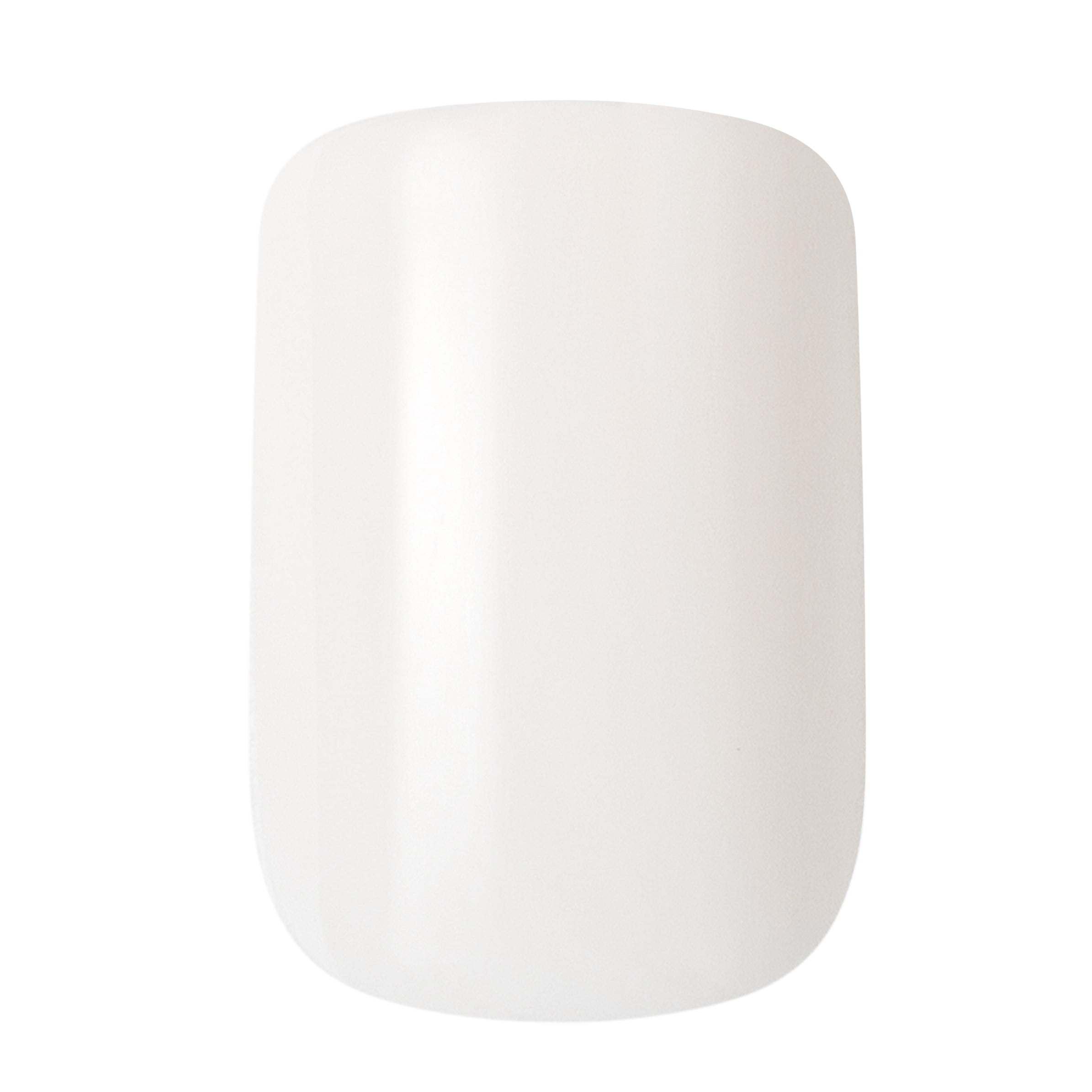KISS Salon Design Medium Coffin Glue-On Nails, Glossy Light White, 24 Count