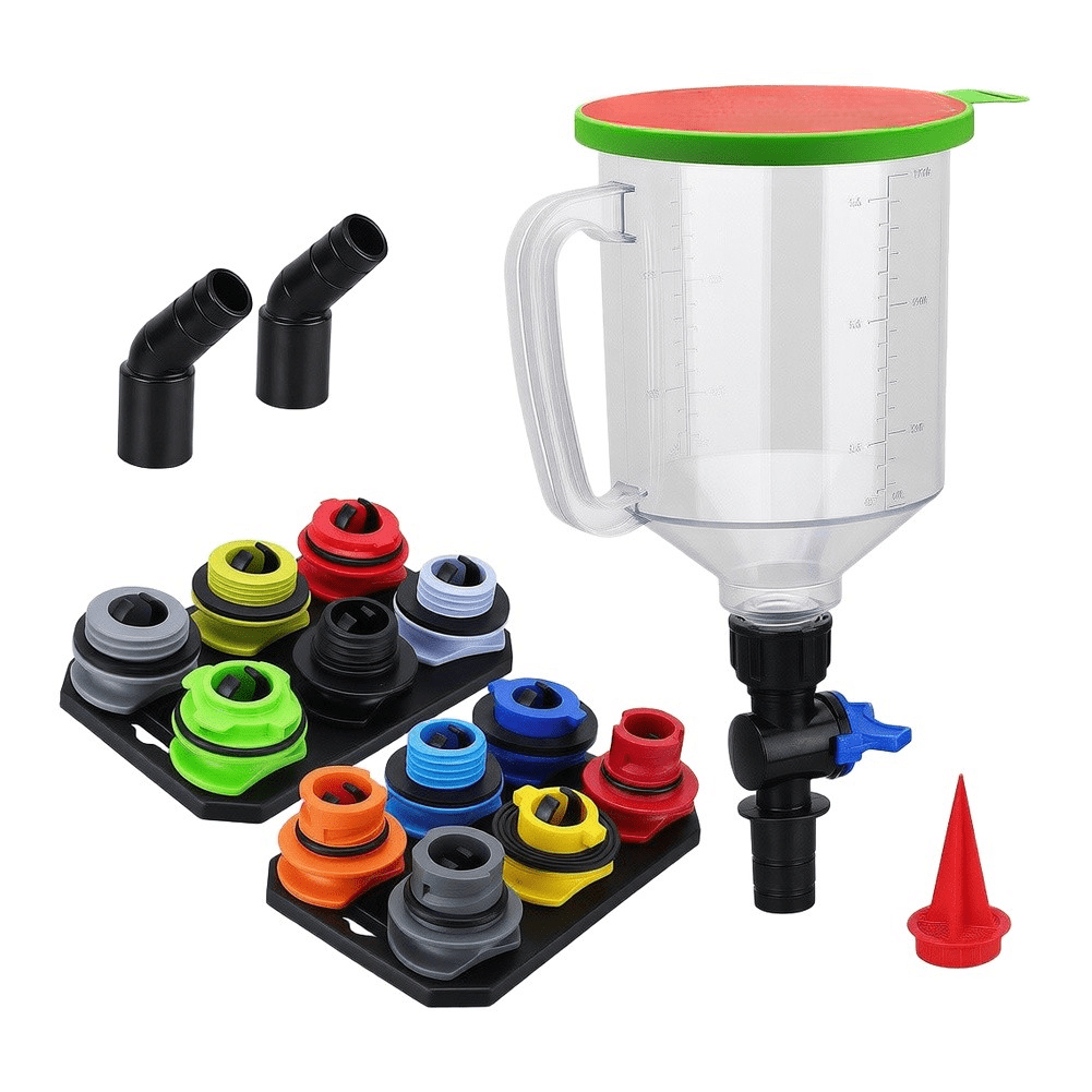 Zyllora 18-Piece Automotive Funnel Set - Spill-Resistant for Multi-Use Pouring Tools