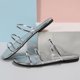 thumbnail image 5 of Amzcrzy Zapatos de mujer,Zapatos de mujer,Zapatillas de mujer, Pantuflas planas con cinturón fino y brillantes de una sola palabra para mujer, informales y cómodas Sandalias Mujer Zapatillas De Casa, 5 of 8