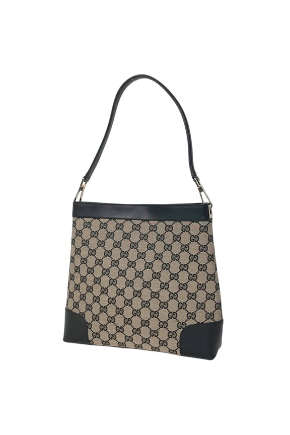 Pre-Owned Gucci GG pattern shoulder bag, one-shoulder handbag, canvas, beige, black, 0014231,...