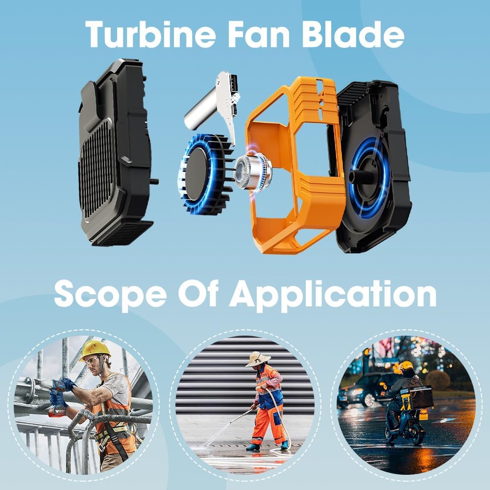 3 in 1 New Portable Mini Waist Fan for Under Shirt Outdoor Waist Fan Belt Clip Fan, Rechargeable Waist Mounted Electric Fan Wearable Personal Clip Fan (Orange)