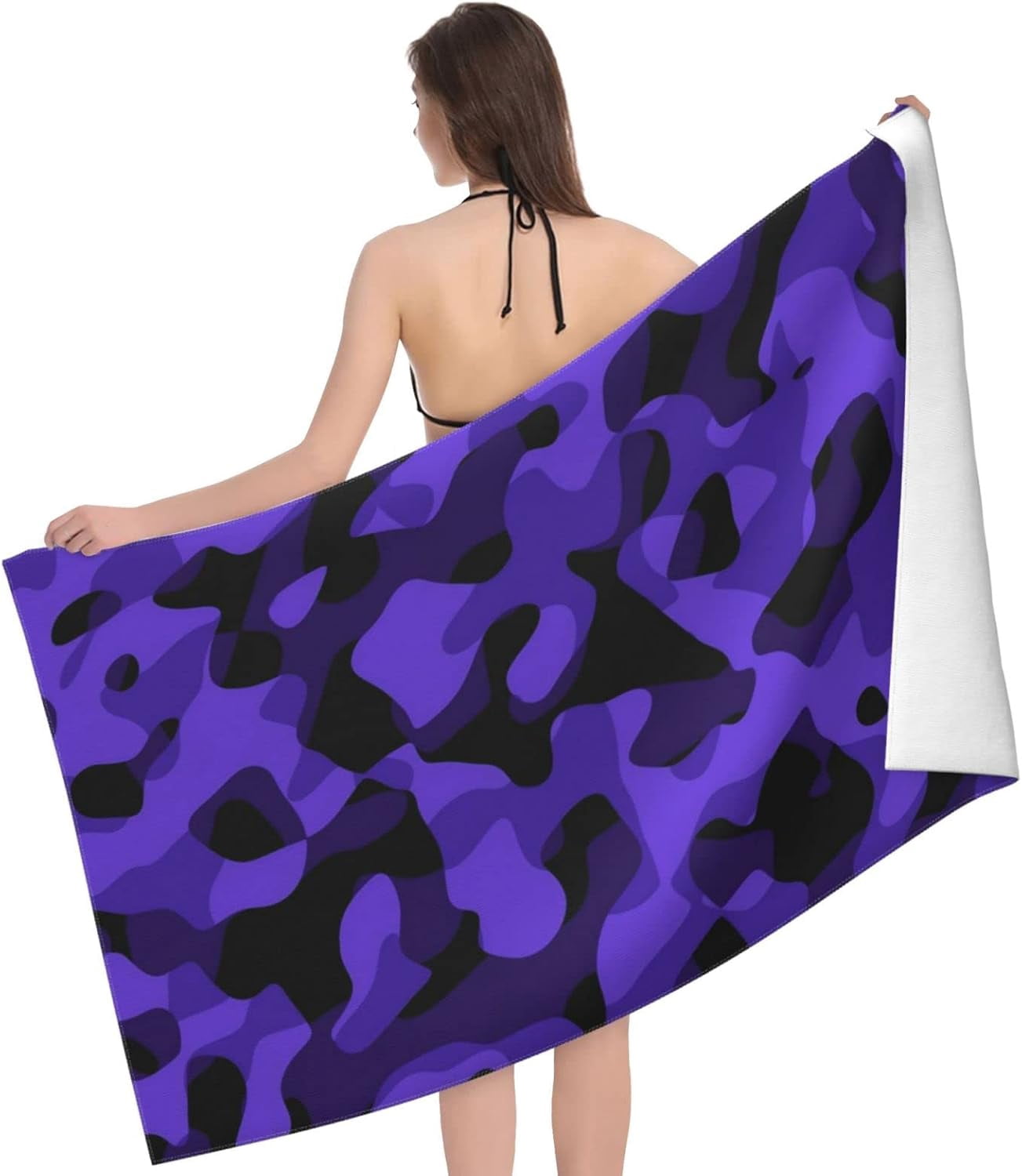 Pretty Black and White Butterflies Pattern Beach Towels Oversized Soft High Absorbent Quick Dry Bath Towels Pool Towels Travel Beach Towels for Kids Adults