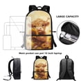 thumbnail image 6 of Yuyamidu Highland Cow Backpack for School Yellow Sunflower Bookbag for Girls 4-6 Cute School Bag 17 Inches Middle School Backpacks with 2 Sides Mesh Pouch Primary School Book Bag\, 6 of 6