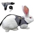 thumbnail image 2 of Conjunto de arnés y correa de chaleco de conejo Estilo de traje formal ajustable para conejito Gatito Pequeño animal caminando Xemadio 220882-2, 2 of 9