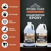 Stone Coat Countertops (1/2 Gallon) Epoxy Resin Kit for DIY Projects, Kitchens, Bathrooms, Counters, Tables, Wood Slabs, and More! Heat Resistant and Clear Epoxy Resin!