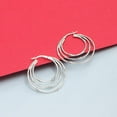 thumbnail image 4 of LeCalla 925 Sterling Silver Light-Weight Click Top Bamboo Hoop Earrings Jewelry Gifts for Women and Teen 36MM, 4 of 8
