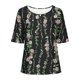 thumbnail image 4 of Tops de Lino para Mujeres Imprimir Suéter Cuello Redondo Manga Corta Superior Poliéster, Blusa de Moda Casual para la Primavera Y el Verano, 4 of 5