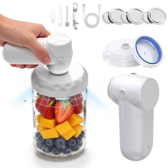 Electric Mason Jar Vacuum Sealer Kit, Automatic Jar Sealer for Wide and Regular Mouth Mason Jars, Portable Cordless Vacuum Sealer for Canning and Food Storage