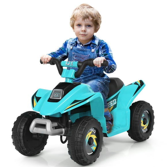 Topbuy 6V Kids Mini Electric Quad ATV Battery Powered Toddler Ride On Toy Blue