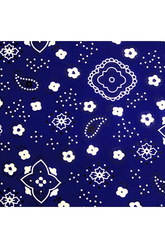 Paisley Print Poly Cotton Bandana Fabric by the 5, 10, 15 and 20 Yard Increment