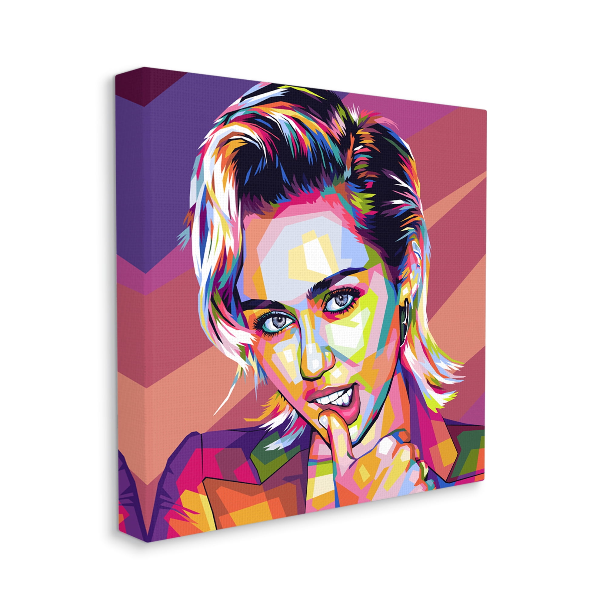 Stupell Industries Abstract Pop Miley Abstract Painting Gallery Wrapped Canvas Art Print Wall Art, 36 x 36