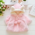 thumbnail image 4 of Utlike Girls Jacket Toddler Baby Autumn Winter Hooded Coat Cape Jacket Thick Warm Thermal Flannel Kids outerwear Clothes Back To School Top For Photoshoot Size 0 Months-6 Months, 4 of 7