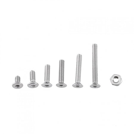 

250pcs M2 Hex Socket Screws Bolt With Hex Nuts Assortment A2 Stainless Steel(Flat head)