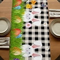 thumbnail image 5 of Table Runners 90 Inches Long Dress Scarves, Easter Bunny Farmhouse Coffee/Dining/Kitchen Table Runner for Living Room, Spring Easter Eggs Floral White Black Plaid 13x90 Inch, 5 of 9