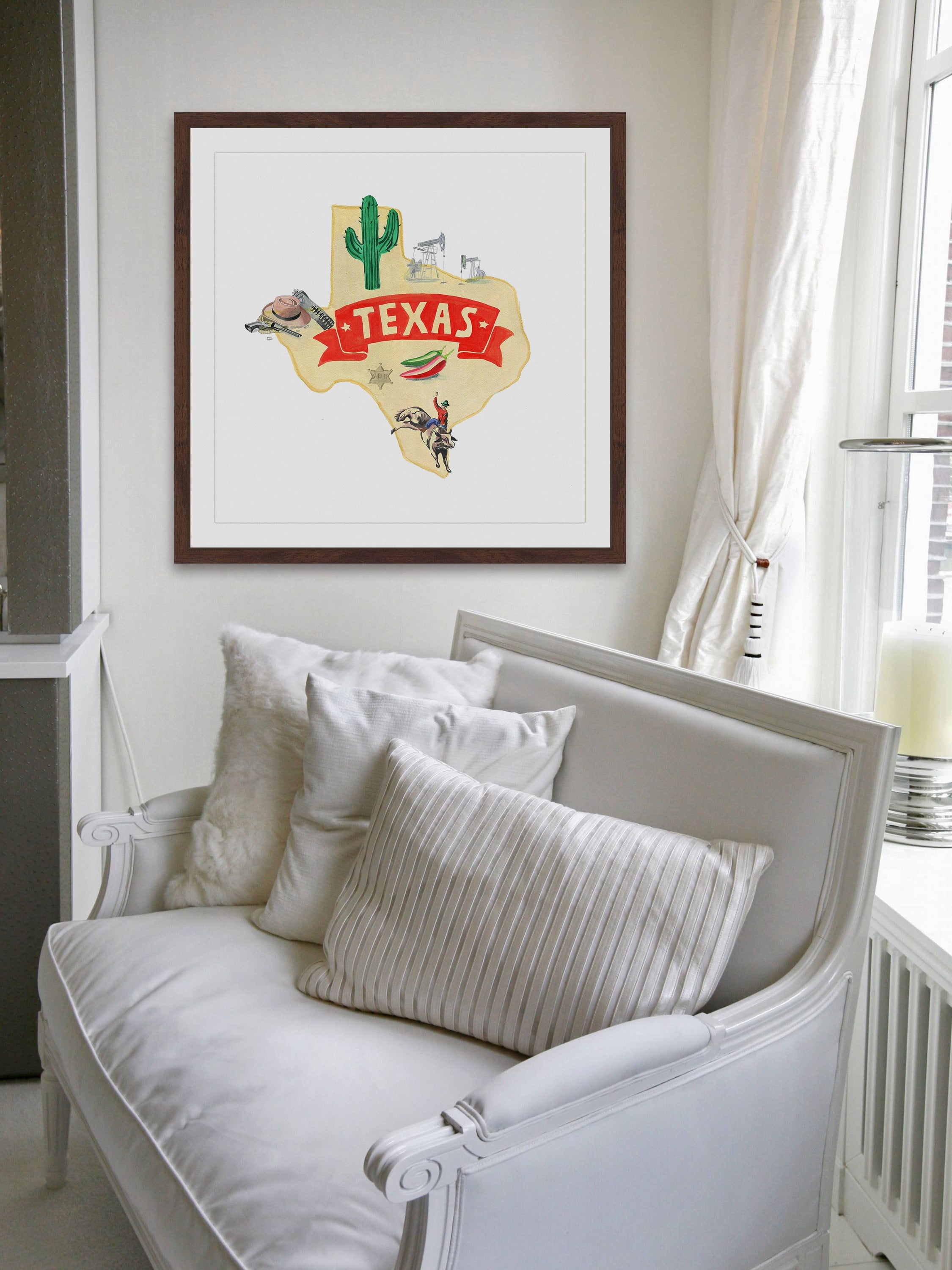 "Bold Red Texas" Framed Painting Print