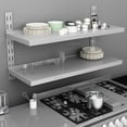 thumbnail image 1 of vidaXL 2-Tier Floating Wall Shelf Stainless Steel 120x30 cm, 1 of 4