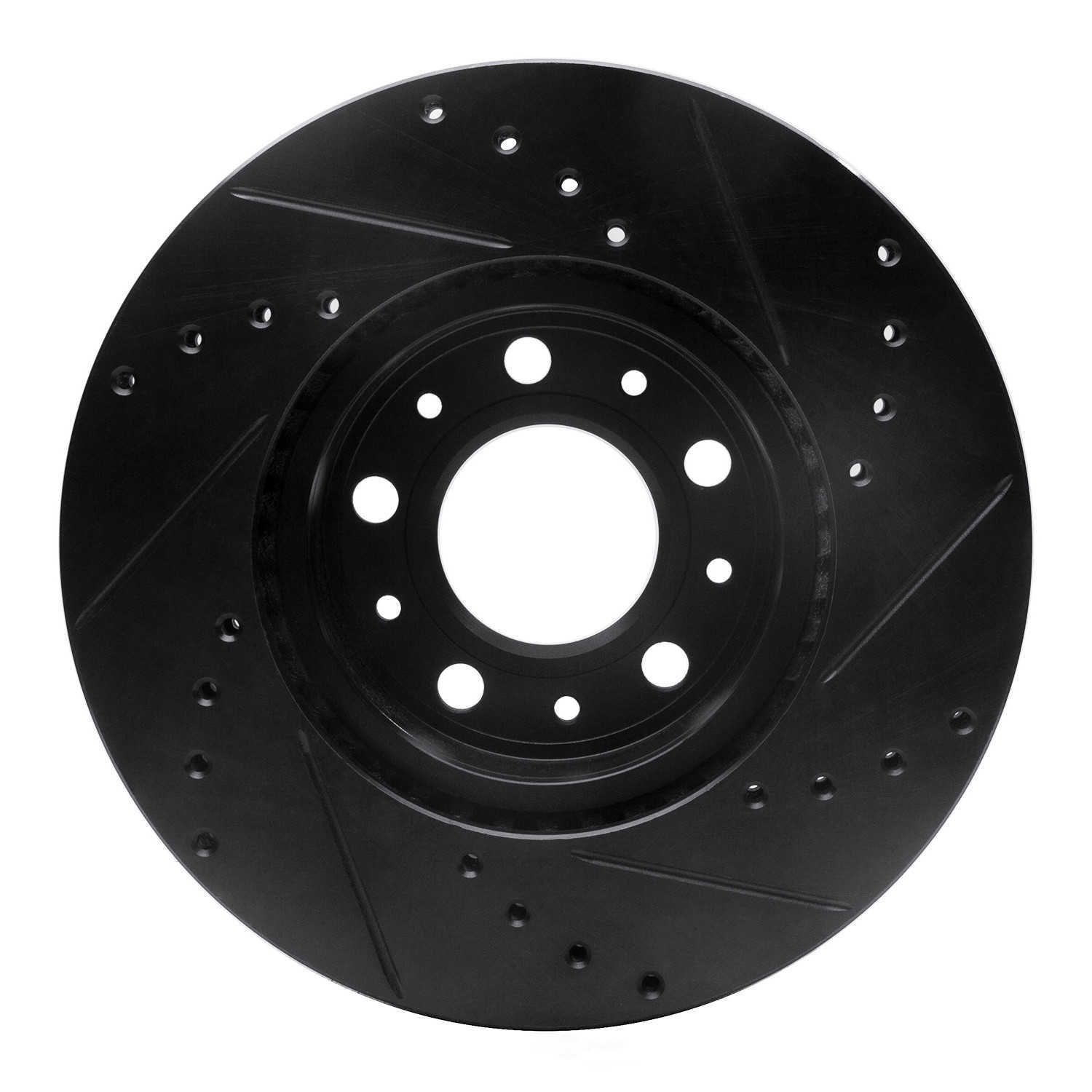 Dynamic Friction Company 633-27015L DFC Brake Rotor - Drilled And Slotted - Black