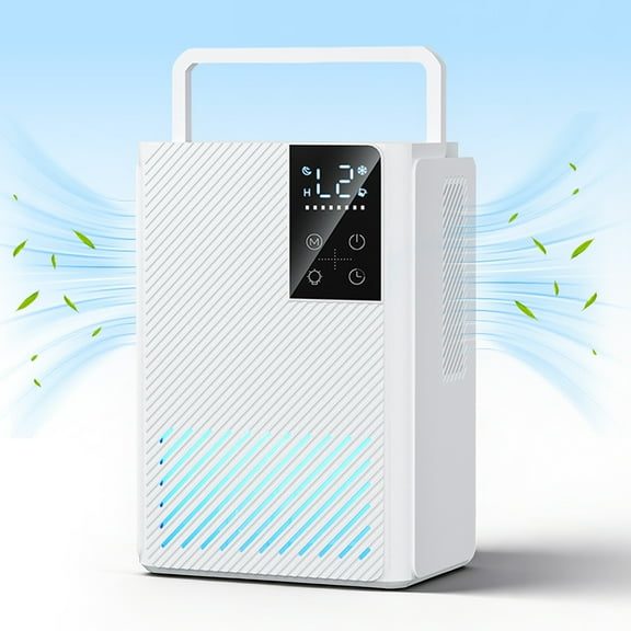Dehumidifier for Home, 67 oz Water Tank Small Dehumidifier Bedroom Bathroom Auto Shut Off 7 Color LED Light