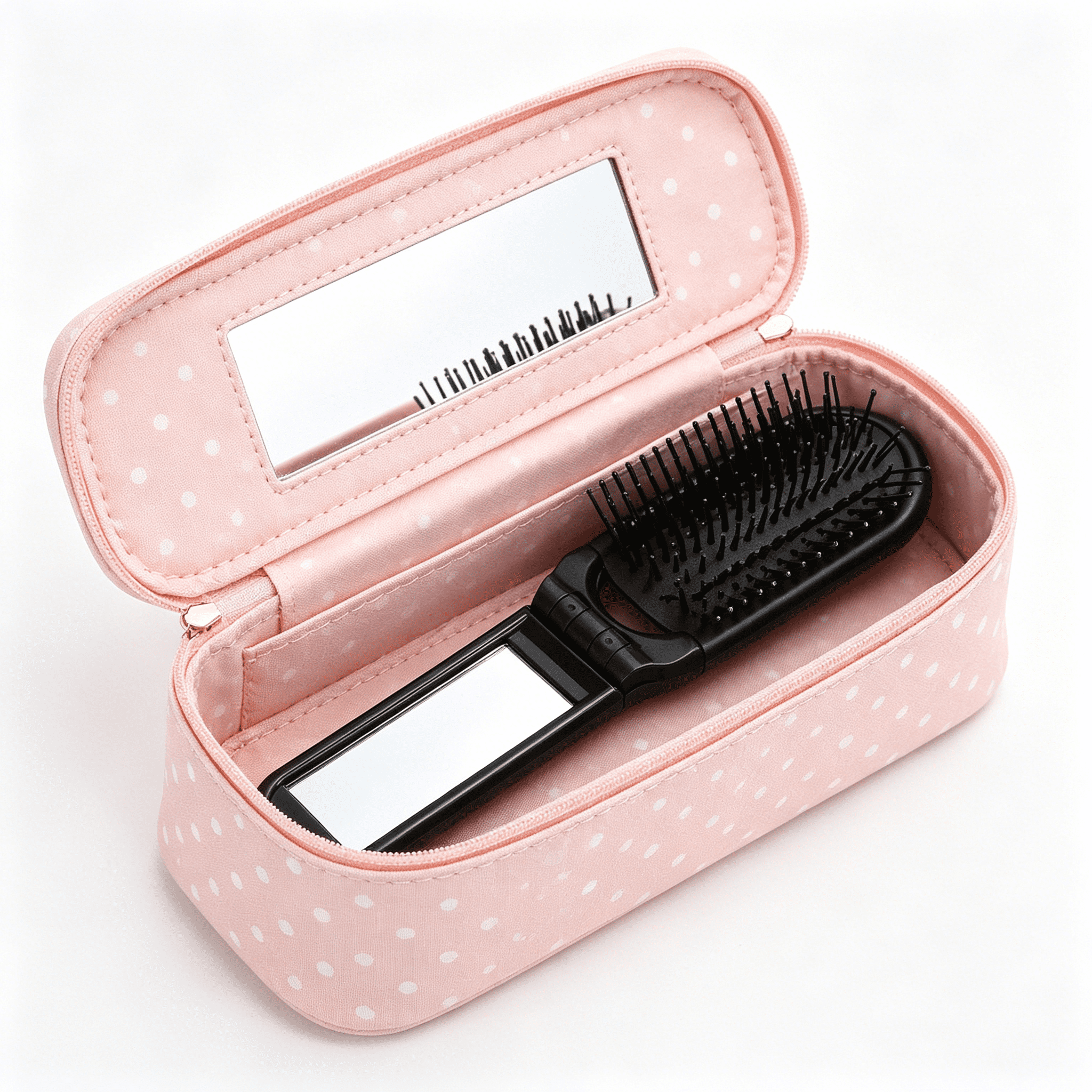 ACDANC 2026 New Folding Hair Brush with Mirror in Assorted Colors for Travel Synthetic Material 4Pcs Portable Mini for Home, Travel, Office