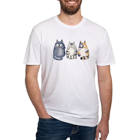 CafePress - Three 3 Cats Fitted T Shirt - Fitted T-Shirt, Vintage Fit Soft Cotton Tee
