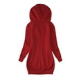 thumbnail image 4 of Scyoekwg Womens Jackets And Coats Loose Trendy Casual Coat Long Sleeve Solid Color Jacket Zipper Hooded Jackets (Red,M), 4 of 6