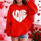 thumbnail image 3 of Sudadera con capucha y estampado de corazón de San Valentín, sudadera de manga larga para niños y niñas, chaqueta para niñas de talla mediana y grande., 3 of 7