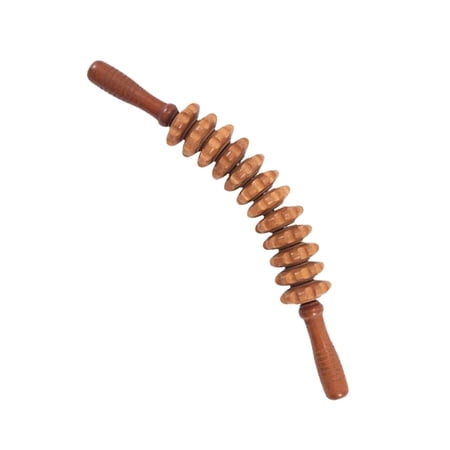 Portable Wooden Massage Roller Gifts Relaxation for Back Abdomen Shoulders 12 Wheels