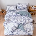 thumbnail image 3 of Juego de cama de poliéster jaspeado Vhermosa 3 piezas tamaño UE funda de edredón funda de almohada color azul, 3 of 8