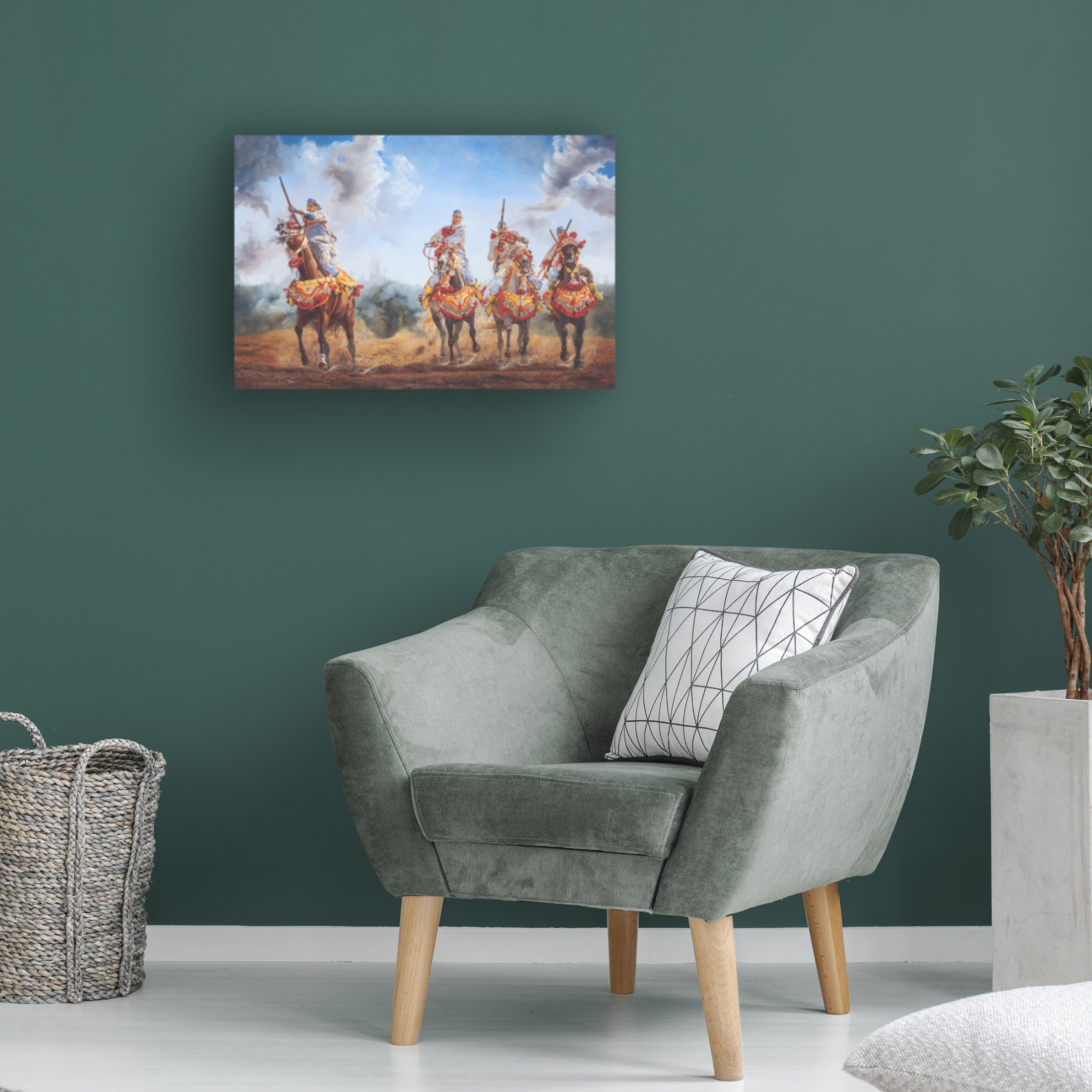 Canvas Wall Art - Delene Lambert 'Four Horsemen of the Apocalypse' Wall Art for Living Room, Bedroom, or Office Décor by Trademark Fine Art - 47 x 30 Inches
