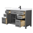 thumbnail image 2 of Beckett 54" Dark Gray Single Vanity & White Quartz Top (1-Hole) & Black Trim, 2 of 5