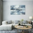 thumbnail image 3 of Blue Abstract Wall Art-Grey Abstract Picture 3 Piece Living Room Office Canvas Wall Art Print Wall Painting Modern Artwork for Home Bedroom Wall Decor, 3 of 6