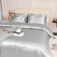 thumbnail image 2 of Unique Bargains Satin Duvet Cover Set 3 Piece and Pillow Sham Set, 2 of 9