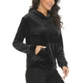 thumbnail image 6 of SHCKE Womens Velour Sweatshirt Hooded Pullover Shirt Sports Outfit Casual Sport Pullover Tops Womens Sweatshirt Stretch Activewear Top Hoody Sweatshirt, 6 of 8